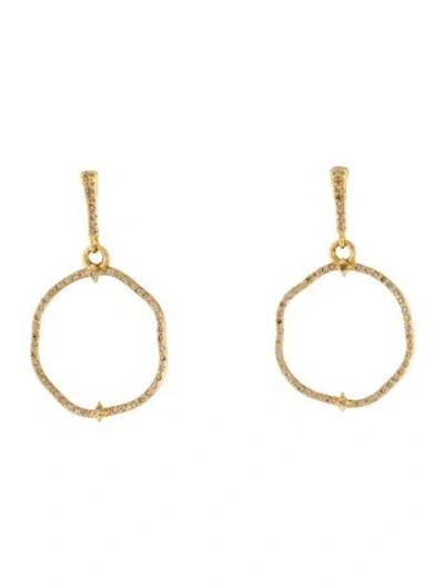 Pre-owned Armenta 18k Diamond Old Word Sueno Wavy Circle Drop Earrings In Multicolor