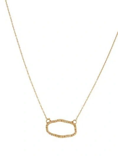 Pre-owned Armenta 18k Diamond Organic Oval Pendant Necklace, 18" In Multicolor