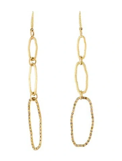 Pre-owned Armenta 18k Diamond Oval Link Drop Earrings In Multi