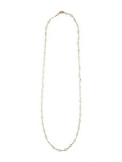 Pre-owned Armenta 18k Diamond Oval Link Necklace, 40" In Multicolor