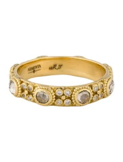 Pre-owned Armenta 18k Diamond Stack Band Ring In Multi