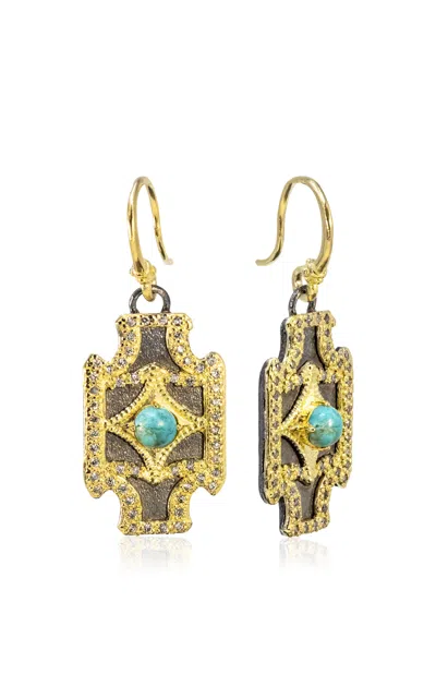 Armenta 18k Yellow Gold And Sterling Silver Turquoise Earrings