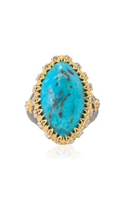 Armenta 18k Yellow Gold And Sterling Silver Turquoise Ring