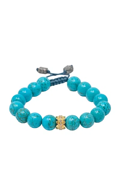 Armenta 18k Yellow Gold; Diamond And Magnesite Beaded Bracelet In Blue