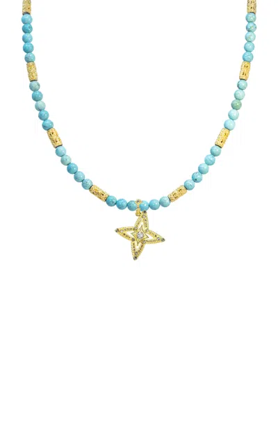 Armenta 18k Yellow Gold; Diamond And Magnesite Beaded Necklace In Blue