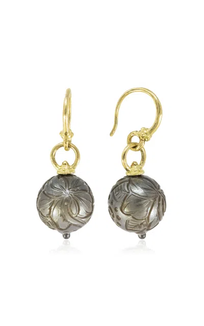 Armenta 18k Yellow Gold Pearl Earrings In Grey
