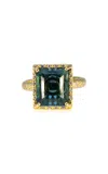 Armenta Women's London Blue Topaz & 18k Gold Statement Ring