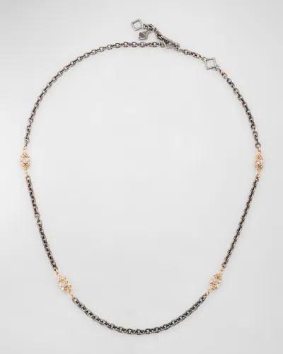 Armenta Alternating Diamond Scroll Necklace In Metallic