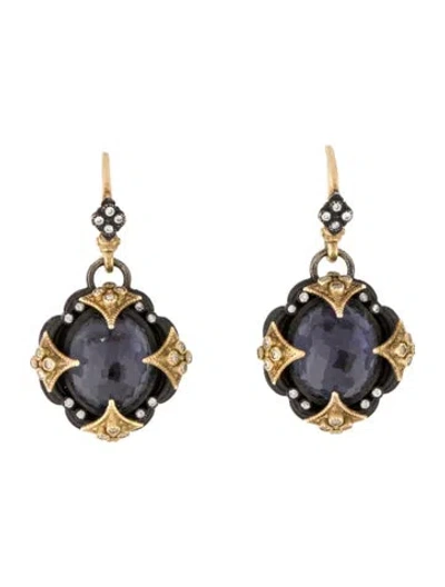 Pre-owned Armenta Amethyst Doublet & Diamond Drop Earrings In Multi