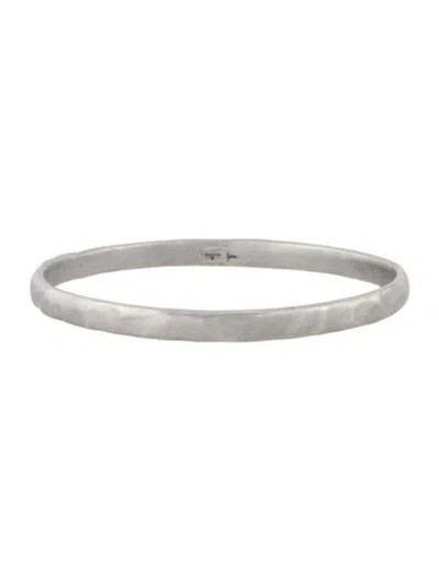 Pre-owned Armenta Brush Finish Bangle Bracelet, 8" In Multicolor
