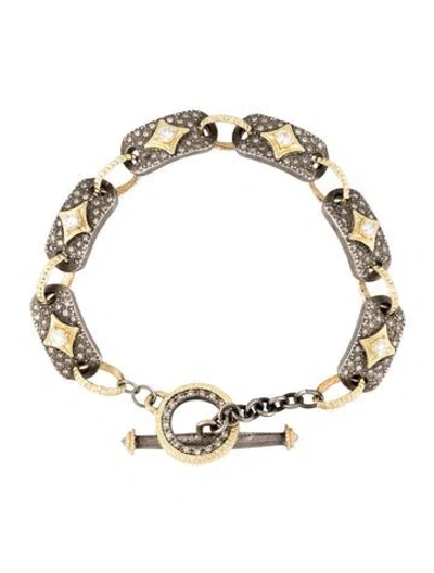 Pre-owned Armenta Cache Diamond Link Toggle Bracelet, 7.5" In Multicolor