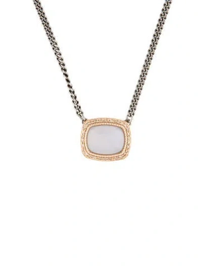 Pre-owned Armenta Chalcedony & Diamond Pendant Necklace, 18" In Multicolor