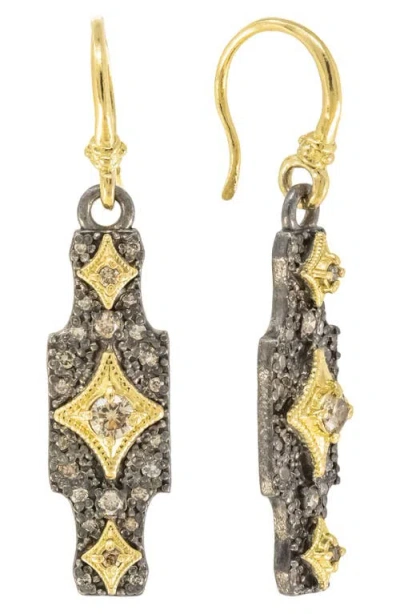Armenta Crivelle Champagne Diamond Drop Earrings In Silver/gold