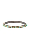 Armenta Crivelli 18k Yellow Gold And Sterling Silver Turquoise Hinged Bracelet In Silver