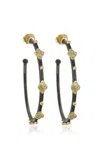 Armenta Crivelli 18k Yellow Gold Sterling Silver Diamond Hoop Earrings In Multi
