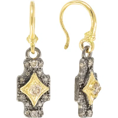 Armenta Crivelli Champagne Diamond Drop Earrings In Silver/gold