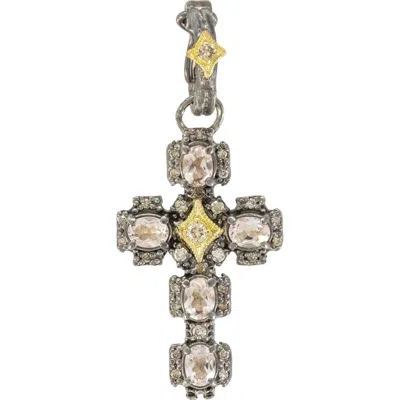 Armenta Crivelli Diamond & Morganite Cross Enhancer