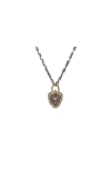 Armenta Women's Old World Sterling Silver, 18k Yellow Gold, Tourmaline & Diamond Shield Pendant Necklace In Silver