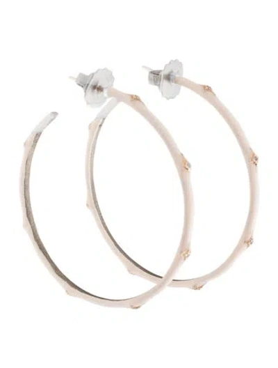Pre-owned Armenta Diamond & Enamel Crivelli Hoop Earrings In Pink