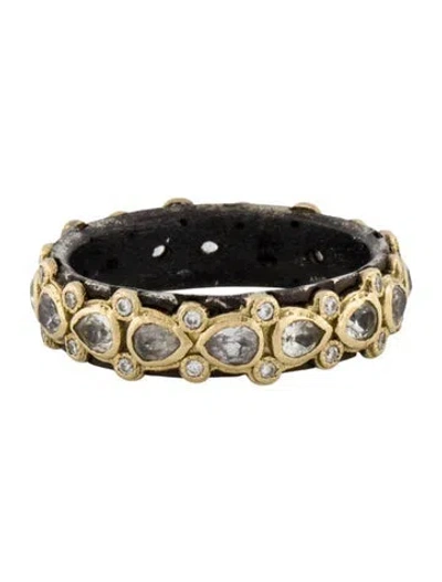 Pre-owned Armenta Diamond & Sapphire Old World Lacy Eternity Ring In Multi