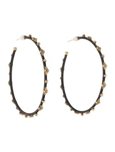 Pre-owned Armenta Diamond Crivelli Granulation Hoop Earrings In Multi
