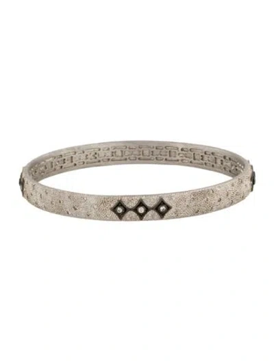 Pre-owned Armenta Diamond Crivelli Textured Bangle, 6.75" In Multi
