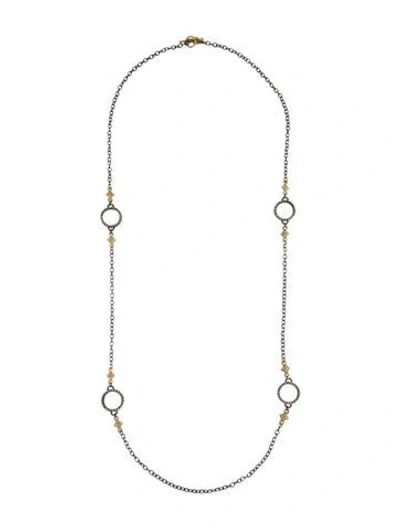 Pre-owned Armenta Diamond Heraldry Circle & Scroll Station Necklace, 31" In Multicolor