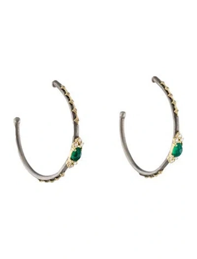 Pre-owned Armenta Diamond 'old World' Hoop Earrings In Multi