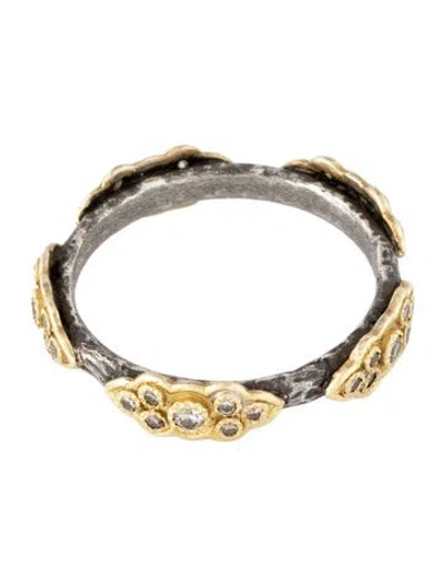 Pre-owned Armenta Diamond Old World Sculpted Scroll Stackable Ring In Multicolor