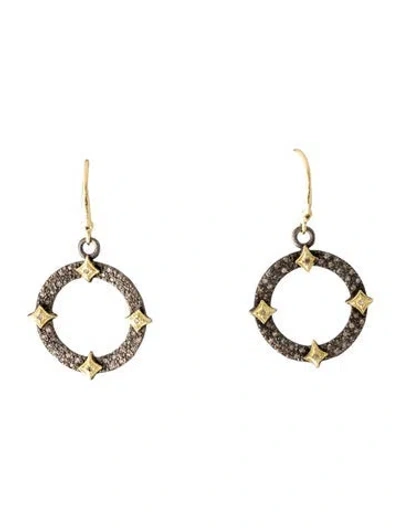 Pre-owned Armenta Diamond Pave Circle Drop Earrings In Multicolor
