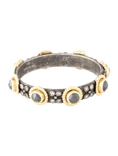 Pre-owned Armenta Diamond Stack Band In Black