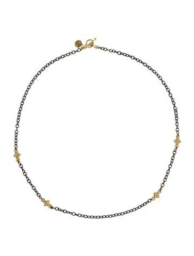Pre-owned Armenta Diamond Station Necklace, 18" In Multicolor