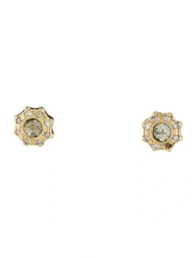 Pre-owned Armenta Diaspore & Diamond Stud Earrings In Multi