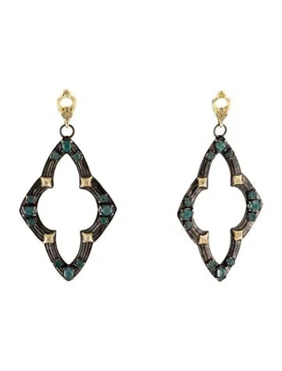 Pre-owned Armenta Grandiderite & Diamond Drop Earrings In Multi