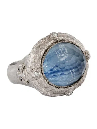 Pre-owned Armenta Kyanite Doublet & Diamond Cocktail Ring In Multicolor