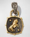 Armenta Men's 18k Gold Bull Shield Medallion Pendant In Two Tone