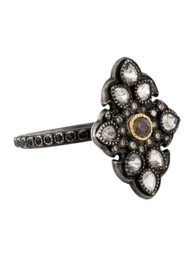 Pre-owned Armenta Multistone & Diamond Cocktail Ring In Multicolor