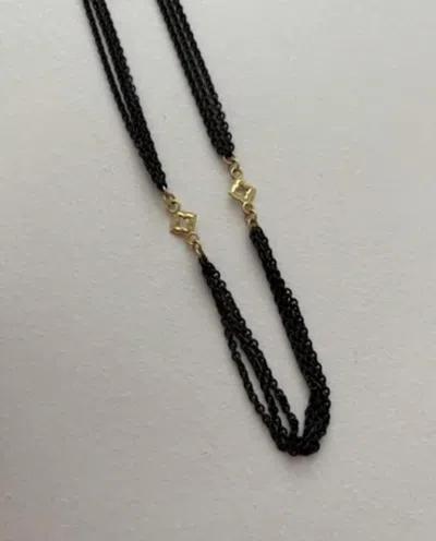 Armenta Old World 3 Strand 36 Inch With Cravelli Necklace In 18k Yellow Gold And Black