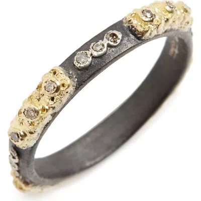 Armenta Old World Carved Diamond Stack Ring