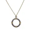 Armenta Old World Champagne Diamond Open Pavé Circle Necklace