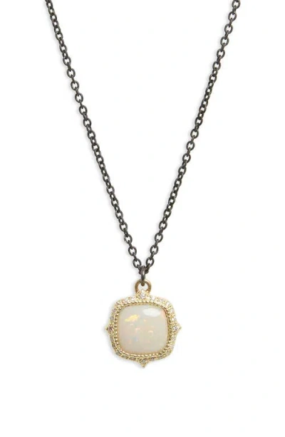 Armenta Old World Cushion Opal Drop Necklace In Metallic