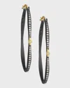 Armenta Old World Pave Diamond Side Hoop Earrings In Yellow/black