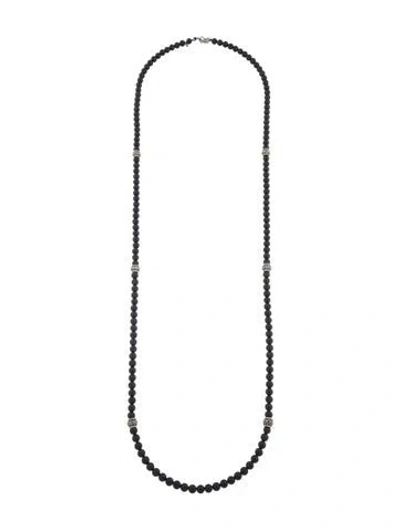 Pre-owned Armenta Onyx & Diamond Beaded Necklace, 40.5" In Multi