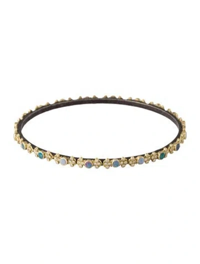 Pre-owned Armenta Opal & Diamond Bangle Bracelet, 8.75" In Multicolor