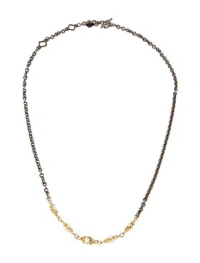 Pre-owned Armenta Pearl & Diamond Collar Necklace, 17.5" In Multi