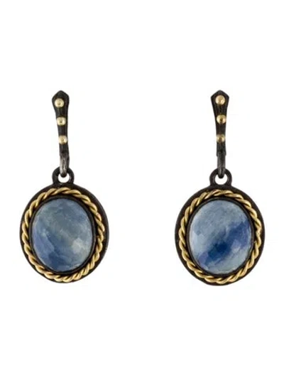 Pre-owned Armenta Quartz & Kyanite Doublet Drop Earrings In Multicolor