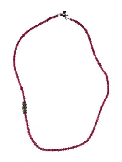 Pre-owned Armenta Ruby & Spinel Necklace, 24.5" In Multi