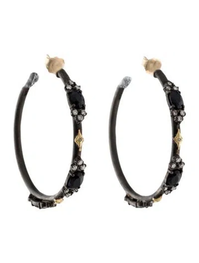 Pre-owned Armenta Sapphire & Diamond Hoop Earrings In Multi