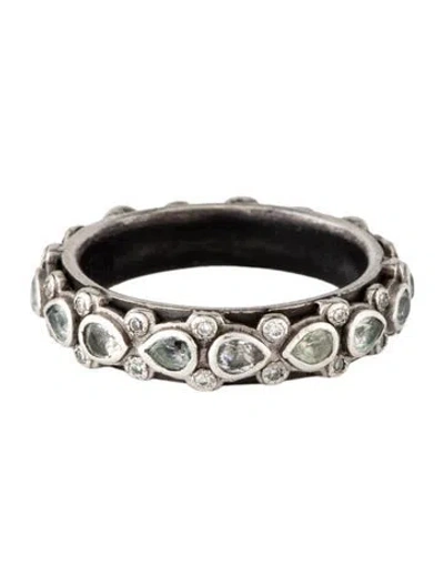 Pre-owned Armenta Sapphire & Diamond Lacy Eternity Stack Ring In Multicolor
