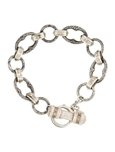 Pre-owned Armenta Sapphire & Diamond Link Bracelet, 6.5" In Multi